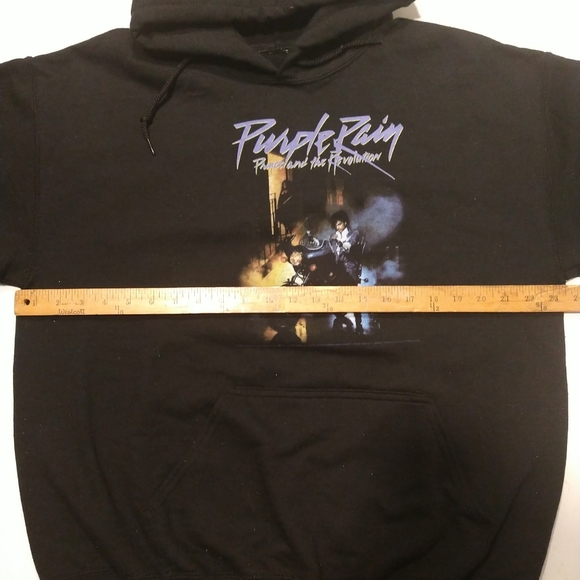 Prince purple rain hoodie XL blk Gildan measurement good condition - Picture 6 of 10